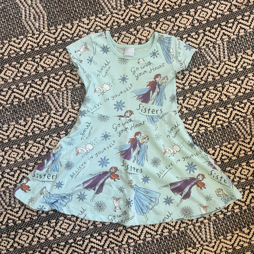 Disney Frozen Elsa Anna Olaf Skater Dress – Frozen Blue – Girls Size 4T